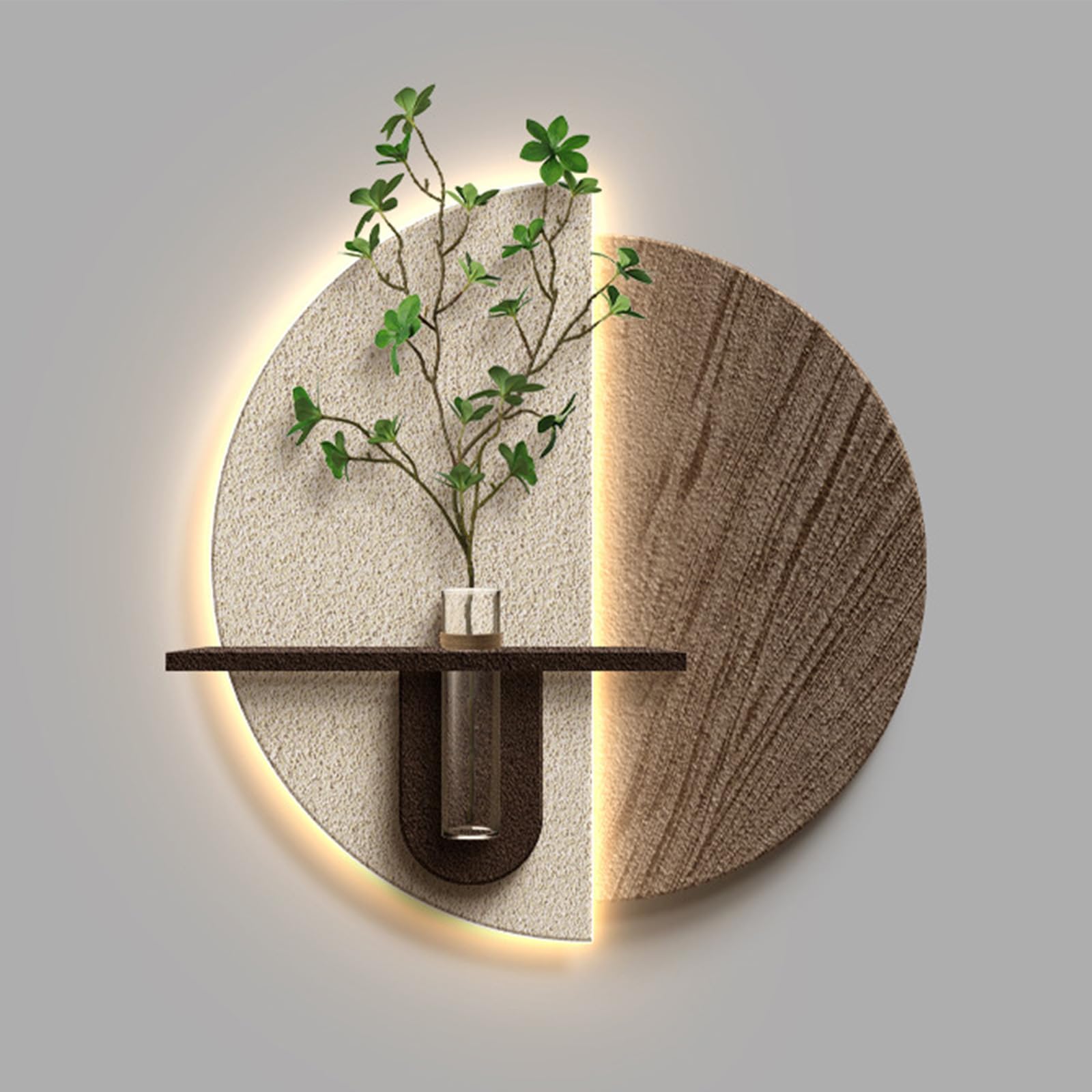 Sandstone Decor Wall Art Painting, Creative Entrance Foyer Landscape Decorative Painting, Wall Hanging Mural with LED Light,Modern Home Decor (A)