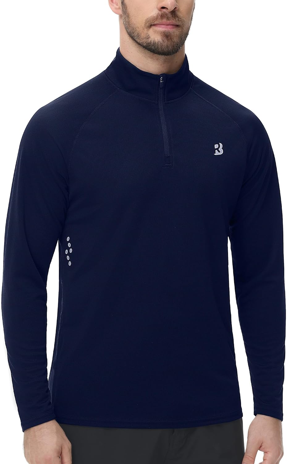 Roadbox UPF 50+ Long Sleeve Shirts for Men - Quarter Zip Pullover Quick Dry Rash Guard for Running Golf Fishing Workout - Image 2