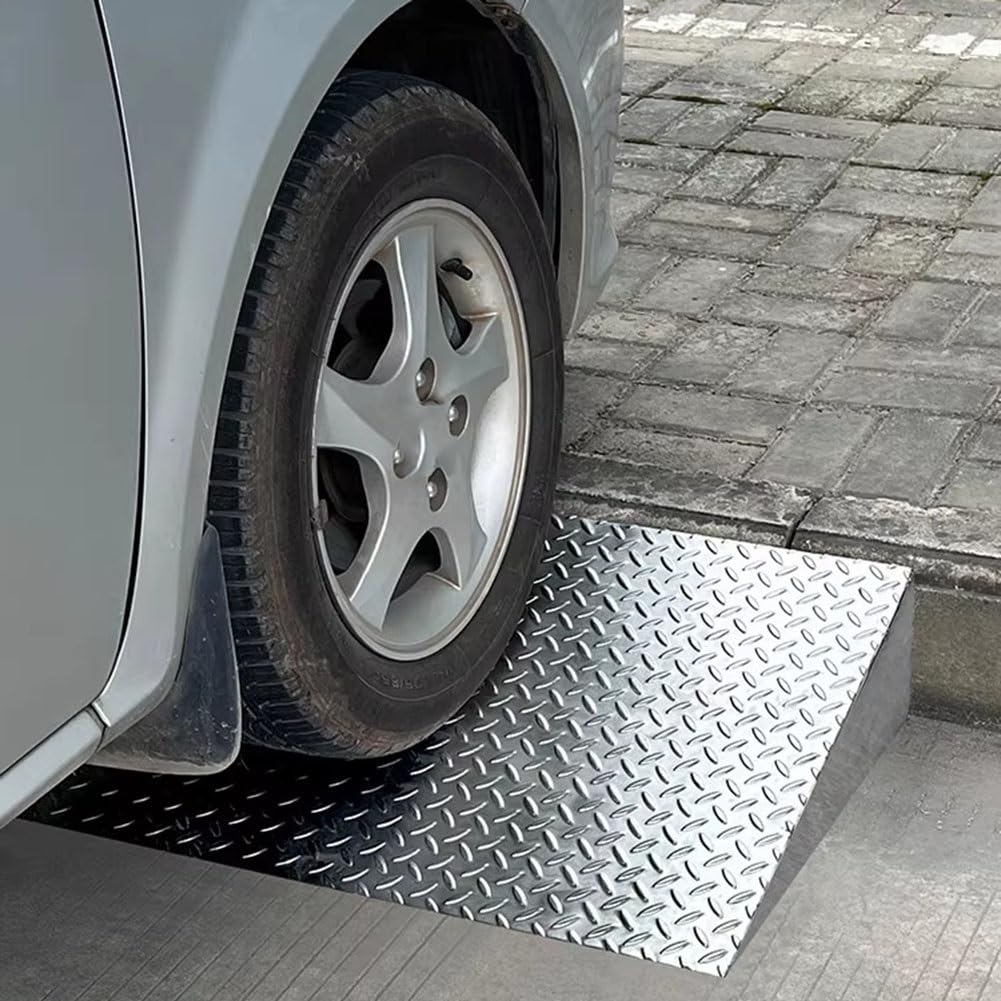 10 cm Podjazdowe Rampa Krawężnikowa Stali Nierdzewnej, Antypoślizgowa Rampy Załadunkowe Udźwigu 10 t do Skuter Wózki Inwalidzkie Samochody