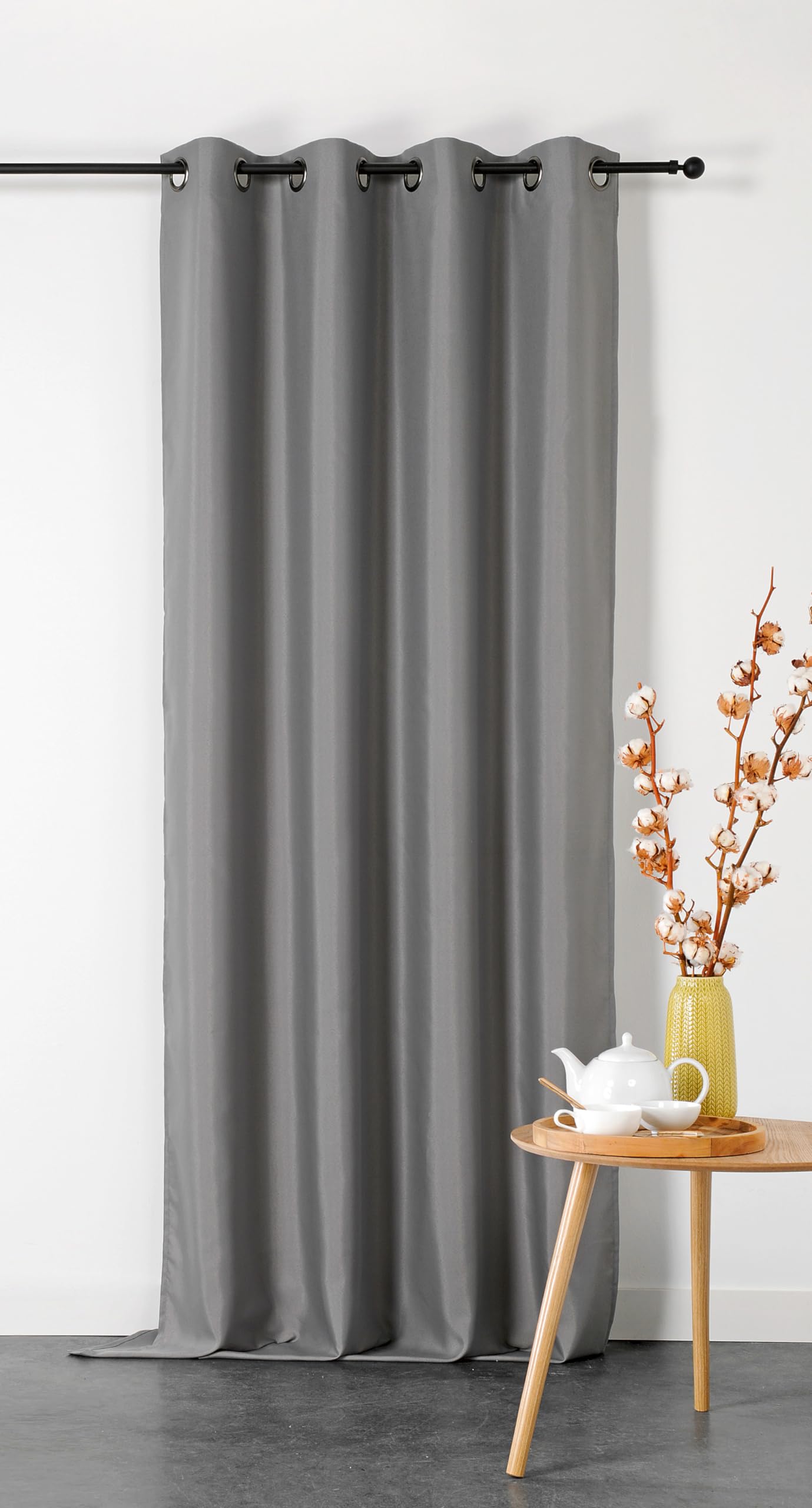 LINDER M1-135 x 240 cm - Grey Fireproof Double Curtain