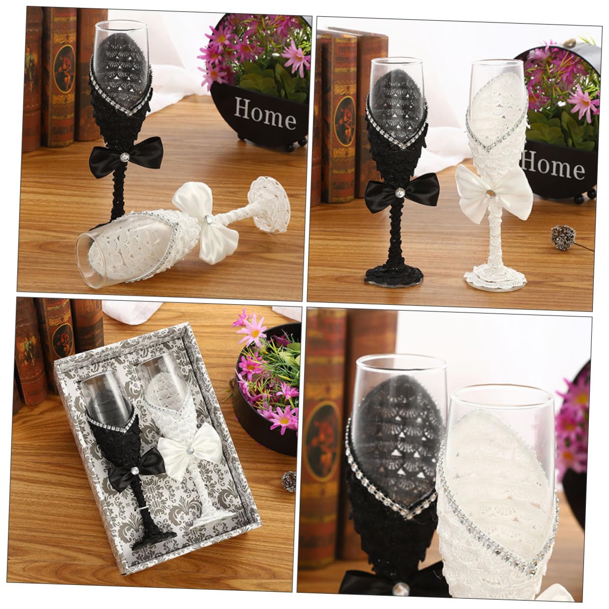 SHOWERORO 2piezas Copas De Para Bodas Set De Flutes Elegantes Para Celebraciones Para Parejas y