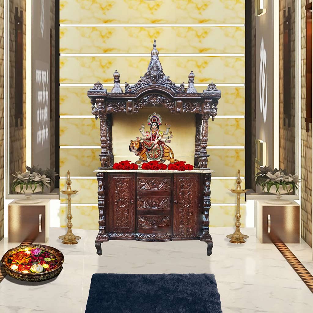 Buy Teak Wood Designer Temple Teak Wood Wooden Temple/Pooja Mandir