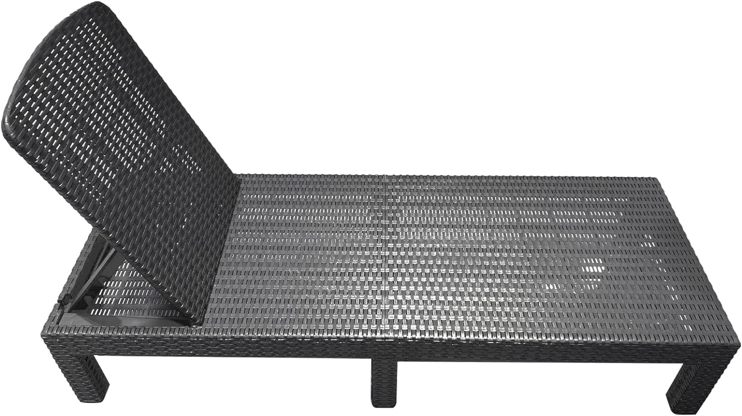 BOLLI Bain de Soleil, Chaise Longue Jardin Exterieur, Résine Imitation rotin tressé, Coussin Confort Inclus, Dossier réglable, Gris Sparkle