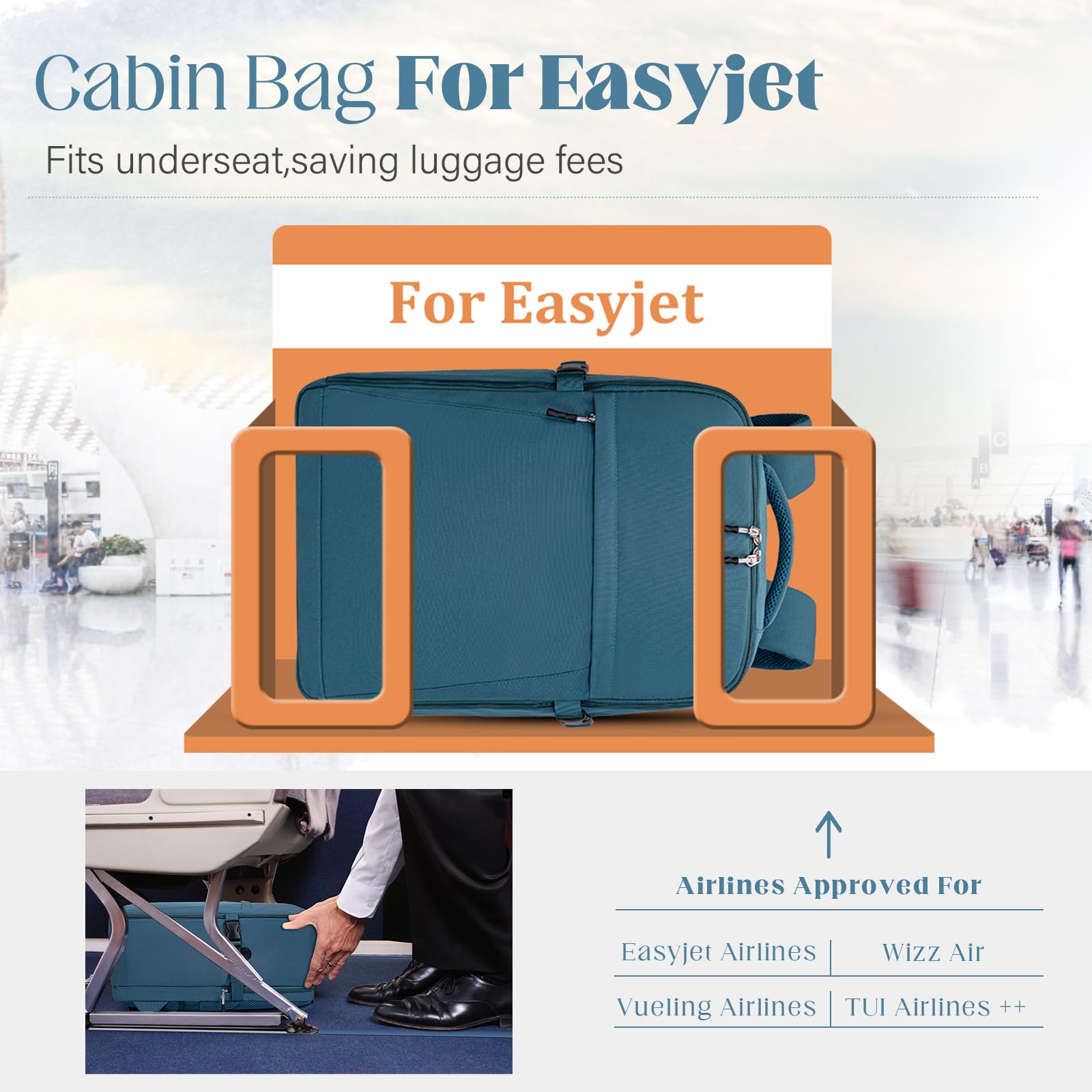 Lossga Für Easyjet Handgepäck 45x36x20cm Rucksack für Wizzair Flugzeug Tasche Reisetasch