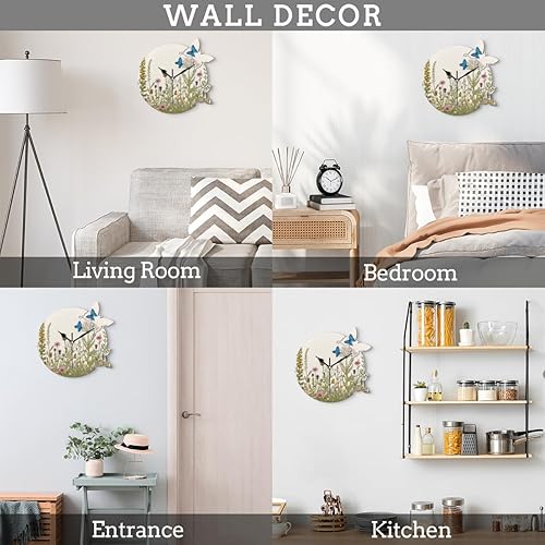Miniatura 6 de Reloj de pared silencioso sin tictac con diseño de mariposa, reloj decorativo analógico de 9.8 pulgadas para cocina, sala de estar, dormitorio,