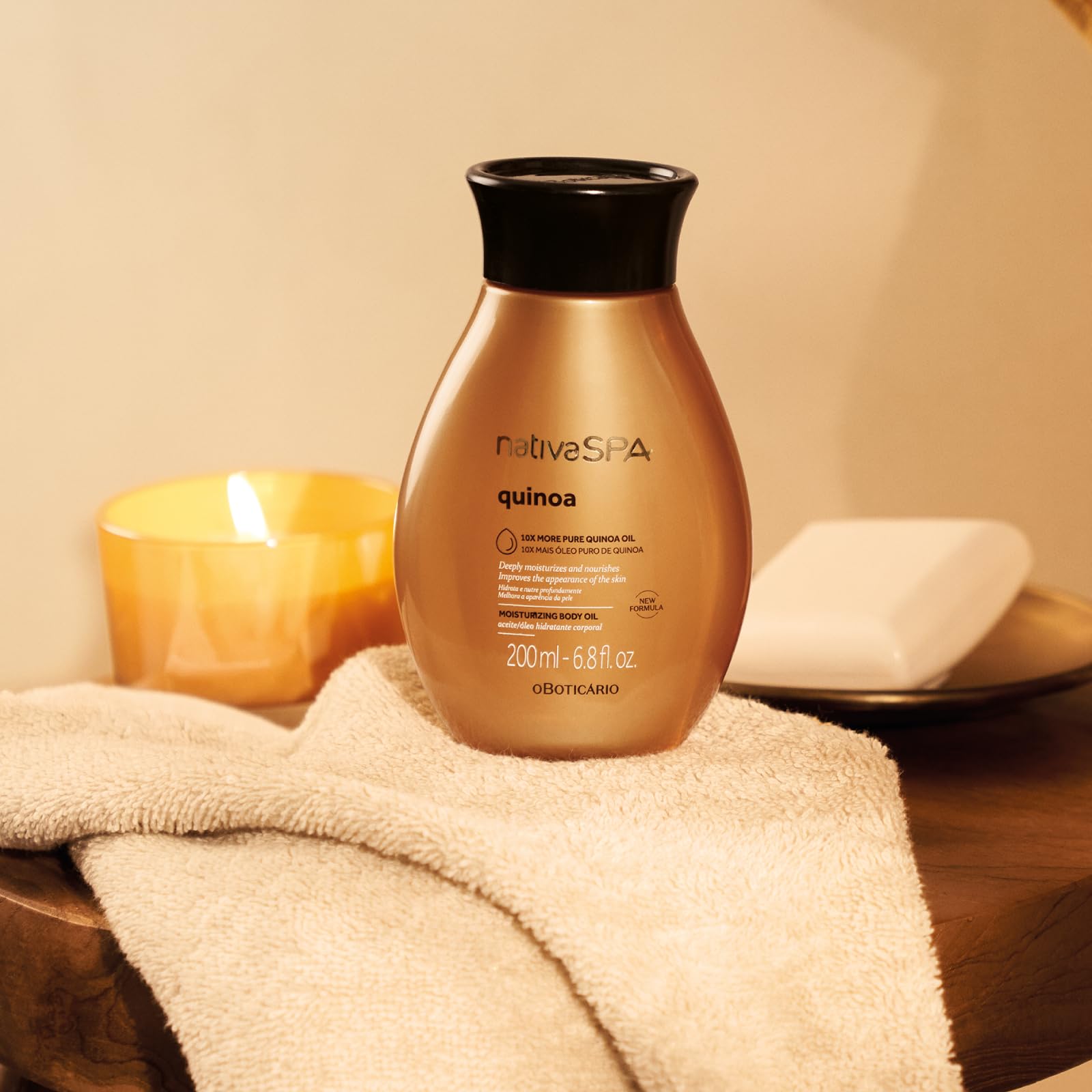 O Boticário Nativa SPA Coffret Cadeau Quinoa Coffret Cadeau Femme Soin de la Peau 2 Produits Crème Corps Hydratante 400 ml et Huile Corps Parfumée 200 ml
