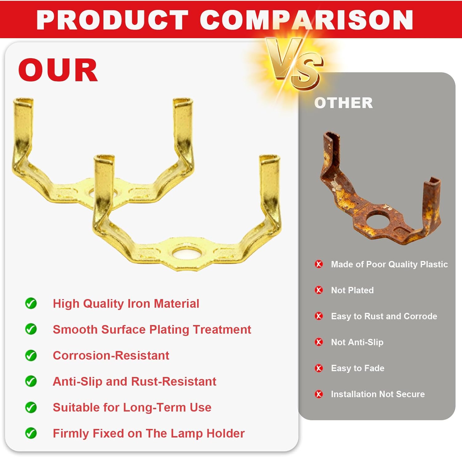 2PCS Lamp Harp Saddle Base 1/8 IP Antique Gold Saddle Lamps Stand Threaded Base Non-Slip Collar Ring Adapter Lampshade Holder for Replacement Metal Lamp Shade Accessories and Parts Bracket