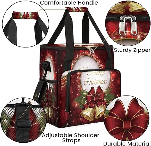 Miniatura 6 de Bolsa de café de campanas de Navidad, bolsa de almacenamiento de viaje compatible con Keurig K-Mini o K-Mini Plus de una sola porción para cápsulas