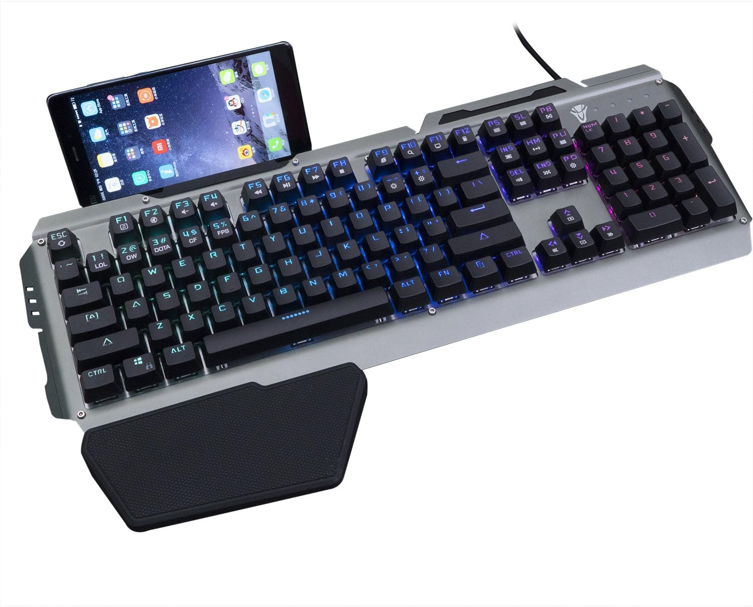 Powpro PP-K101 Optical Axis Mechanical Gaming Keyboard with Silicone Hand Care and Mobile Phone Stand