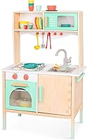 B. toys Mini Chef Kitchenette Wooden Play Kitchen for Kids - Pretend Play Set with 20+ Accessories, 3+ Years