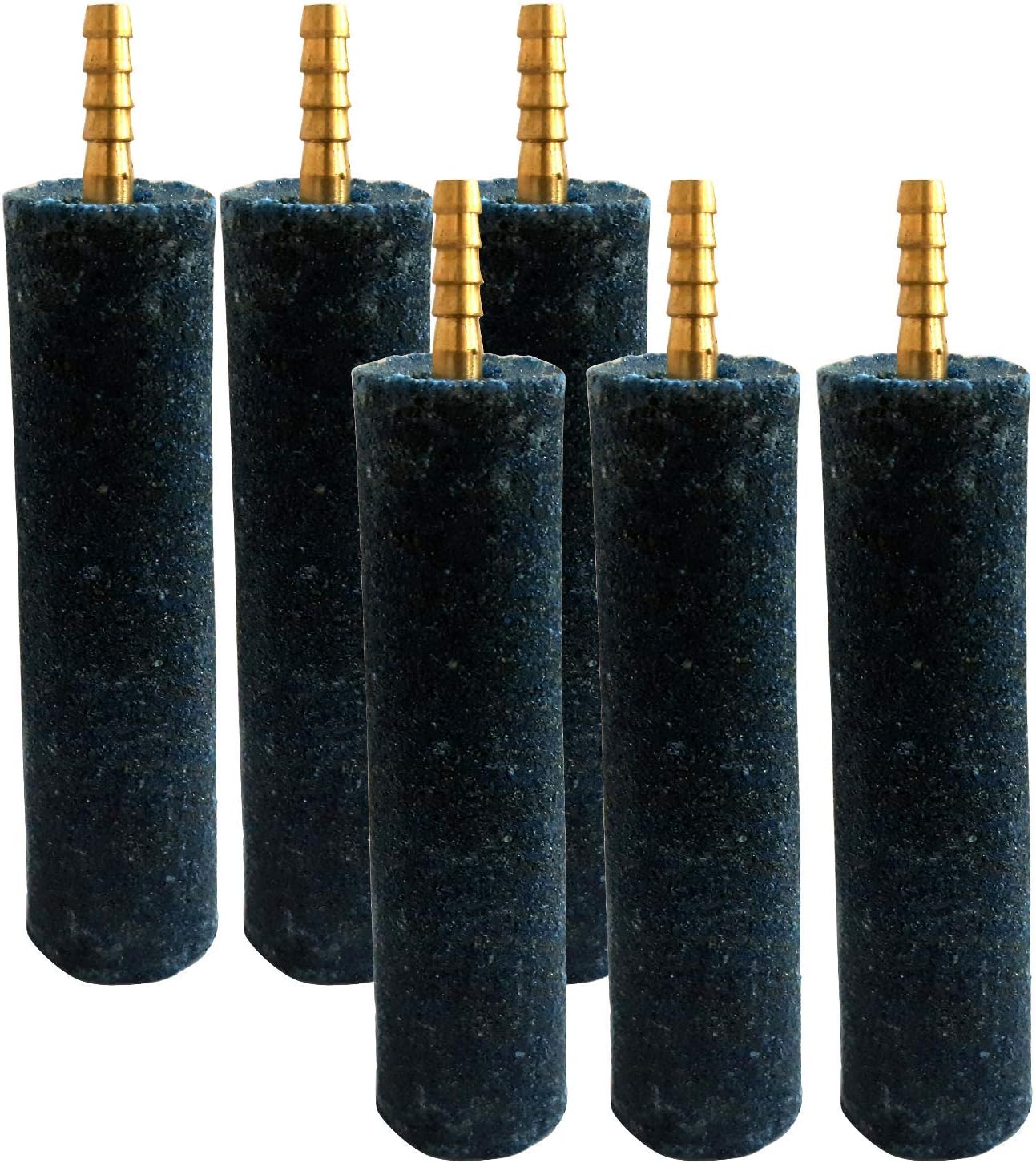 Grand 4โ Cylinder Air Stone with Brass Nozzle for Biofloc Fish Farming Tank Pond Aeration Aquarium Increase Oxygen Healthy Environment for Your Fish (6 Stones).