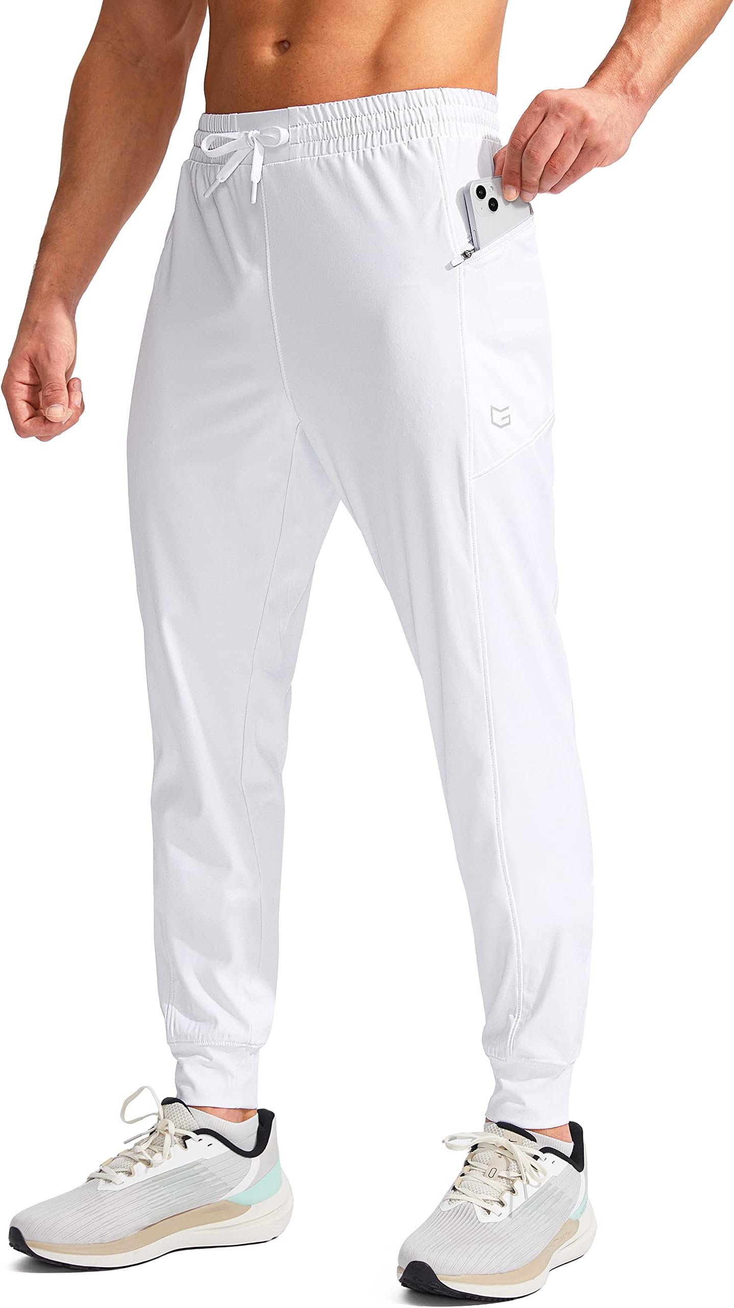 G Gradual Men's Joggers Pants with Zipper Pockets Stretch Athletic Sweatpants for Men Workout Jogging Running