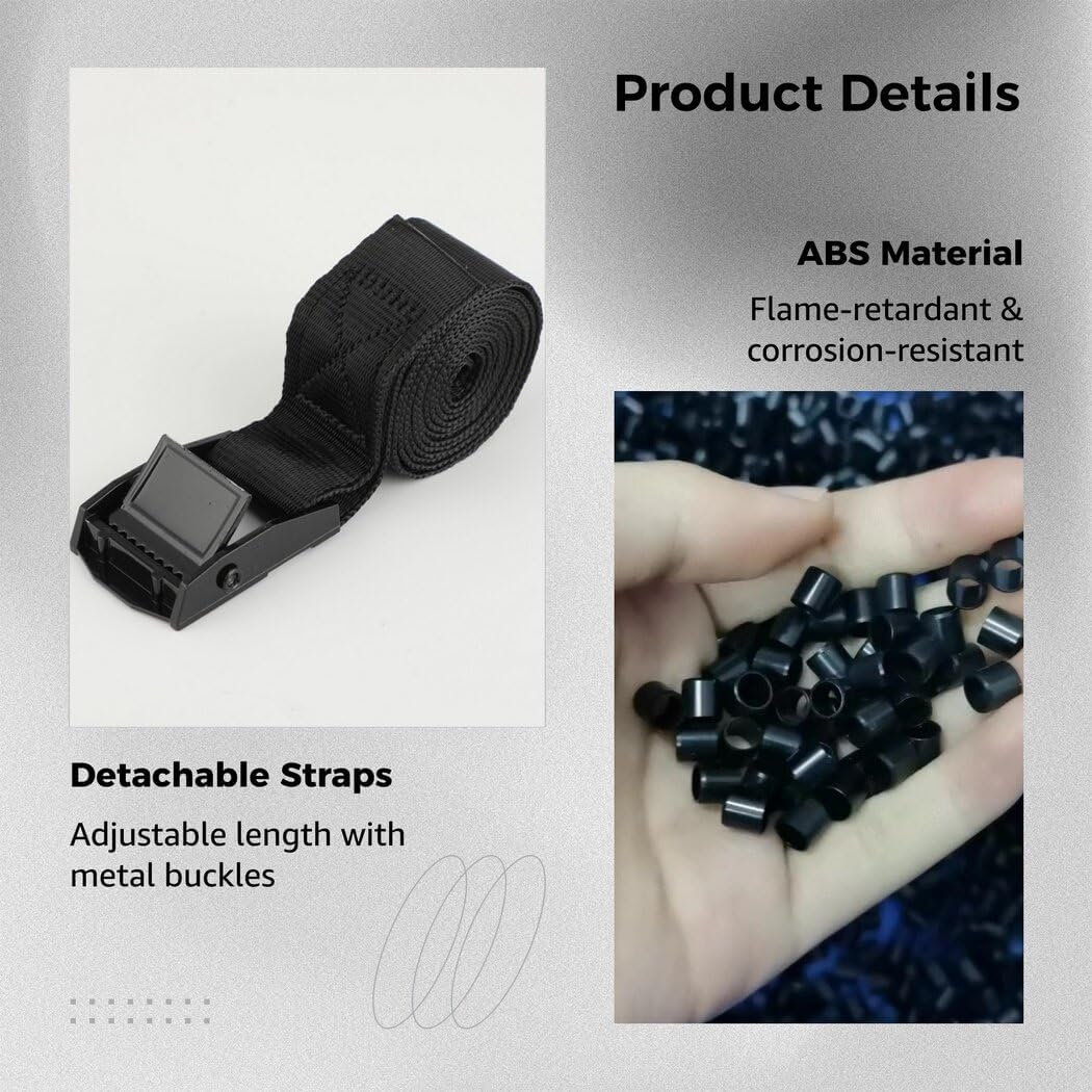 2PCS Cylinder Wall Mounted Brackets, Propane Tank Brackets, Durable ABS Gas Cylinder Mounting Brackets with Screws and Safety Chains, ABS Plastic Holders for 40L Oxygen and Helium Cylinders