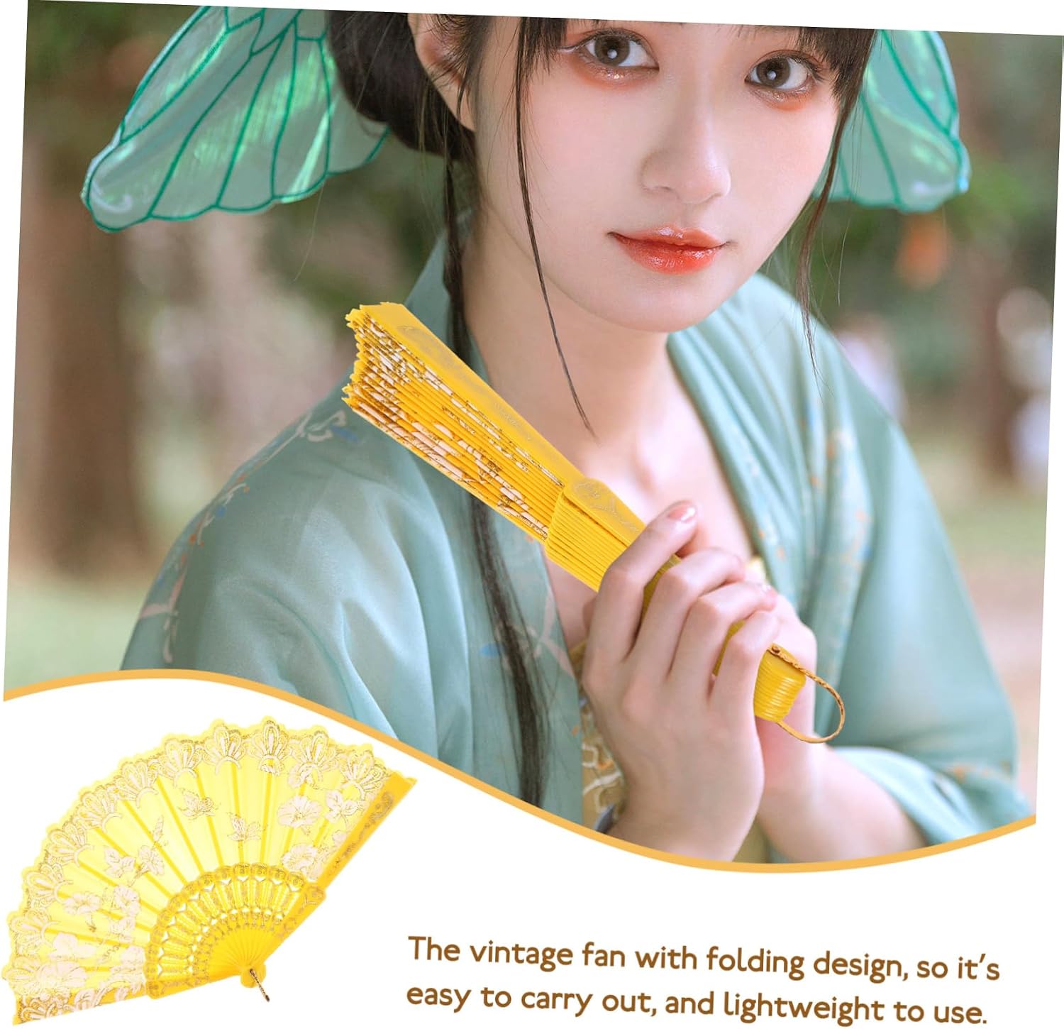 8pcs Folding Fan Vintage Chinese Style Hand Fans for Women Hand Held Foldable Retro Present