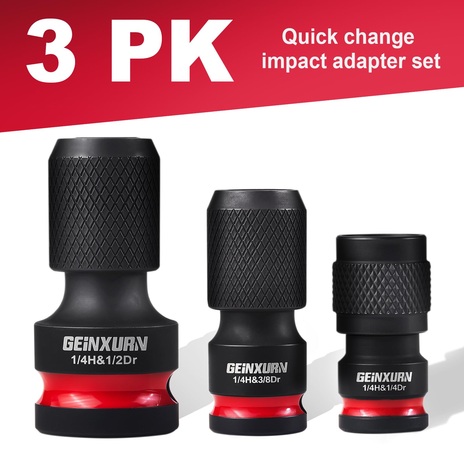 Impact Screwdriver Bit Holders - 3PC Set -2 Impact Screwdriver Bit Holders - 3PC Set -2