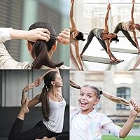 Vista 6 de Antye Lazo para el cabello, 100 unidades de ónix negro, algodón suave, sin costuras, elástico para cabello grueso o fino, sin enganches, abolladuras