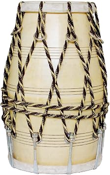 Special Dholak Drum Rope + Bolt Tuned Natural Wood Color Polish Hand Made Indian Spl