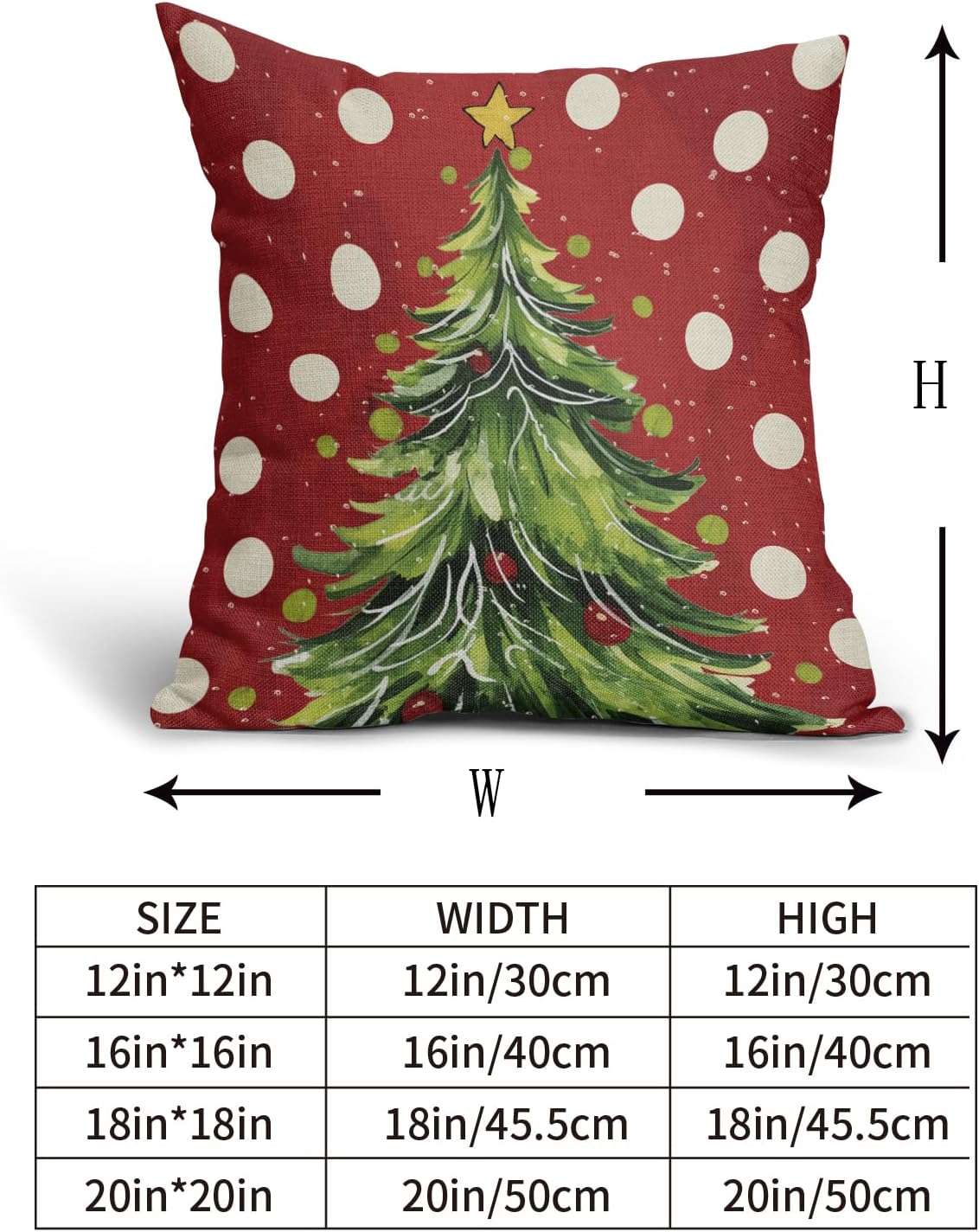 Red Christmas Pillow Covers 24x24 Set of 2 Watercolor Green Xmas Tree Dots Print Winter Holiday Decorative Throw Pillowcases Outdoor Farmhouse Decorations Square Cushion Cases Sofa Bed Couch Decor