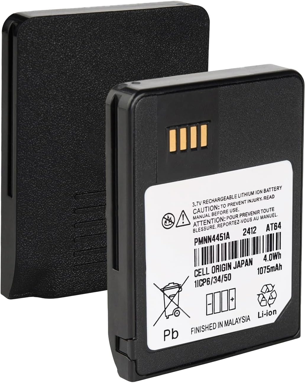 Elxjar 2-Pack 3.7V 1100mAh Li-ion Battery For Minitor 6 Pager - Replacement For PMNN4451A