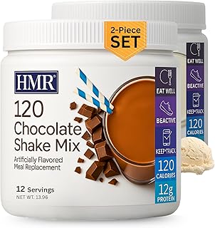 120 Chocolate Shake & 120 Vanilla Shake Meal Replacement Powder Twin Pack, 12g Protein, 120 Cal, 2 Canisters of 12 Servings Each (Van/Choc)