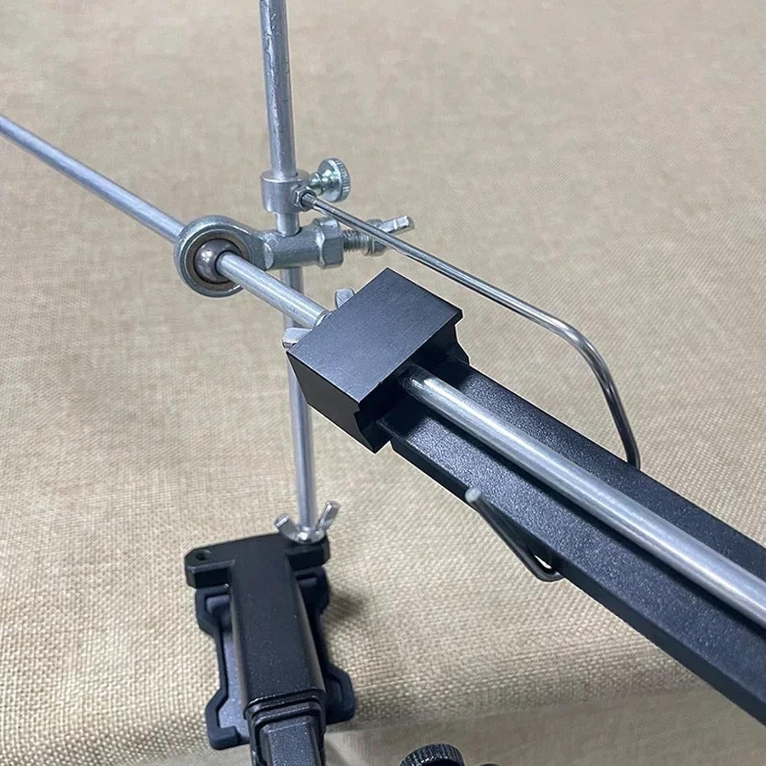 Black Knife Sharpener System, Precise Angle Adjustment 360° Flipping Design Pro Stainless Steel Knife Sharpeners Set, Fine Grinding Chef Knife Sharpening Kit with 6 Whetstones (SET-A)