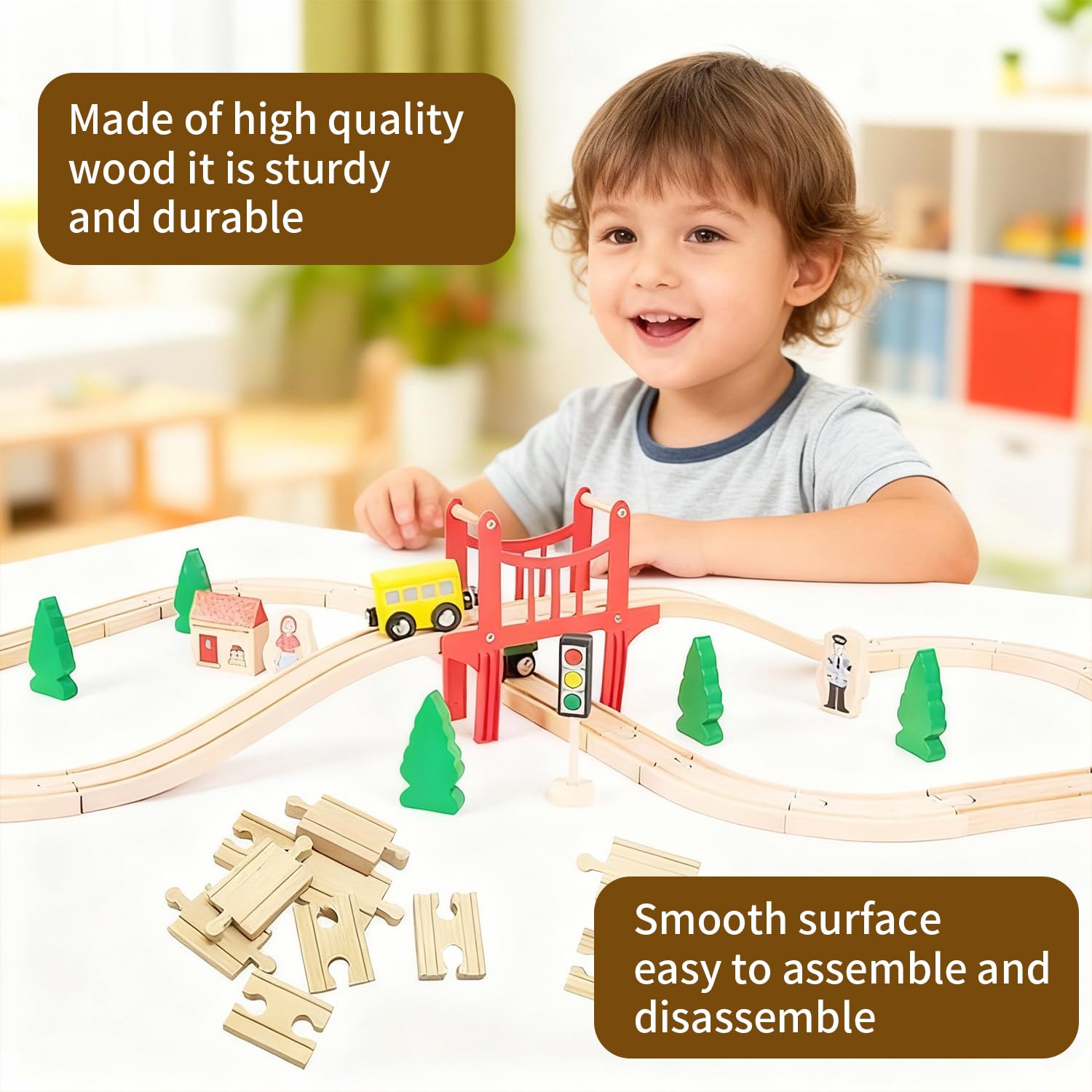 Wooden Train Track - Image 3