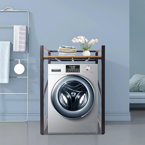 Miniatura 4 de Estante apilable para lavadora y secadora, estante de lavadora sobre los estantes de lavadora y secadora, estante organizador de almacenamiento