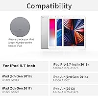 Vista 2 de NOKBABO Funda de teclado para iPad Pro de 9.7 pulgadas, iPad 2018 6ª generación, iPad 5ª generación 2017, iPad Air 2 y 1 con teclado, cubierta Azul