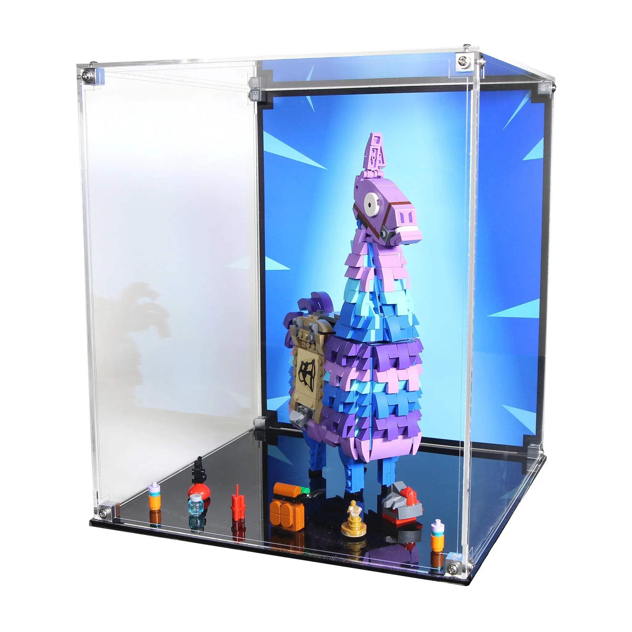 Brickcessories Display Case Compatible with Lego 77071 - Supply Llama, Fortnite Clear
