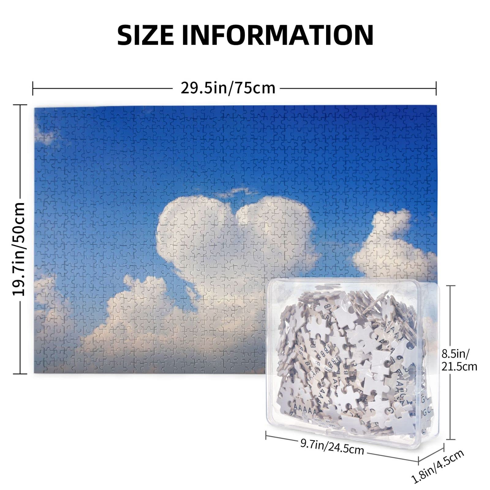 Amazon.co.jp: 1000ピース ジグソーパズル パズル ハート形の雲が