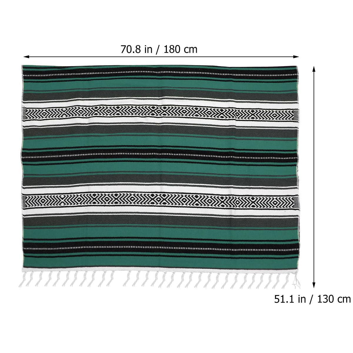 Housoutil Manta Multiusos para Yoga y Sofá Cama Verde 130X180 CM Mezcla Algodón Poliéster, Adecuado para Pilates y Descanso
