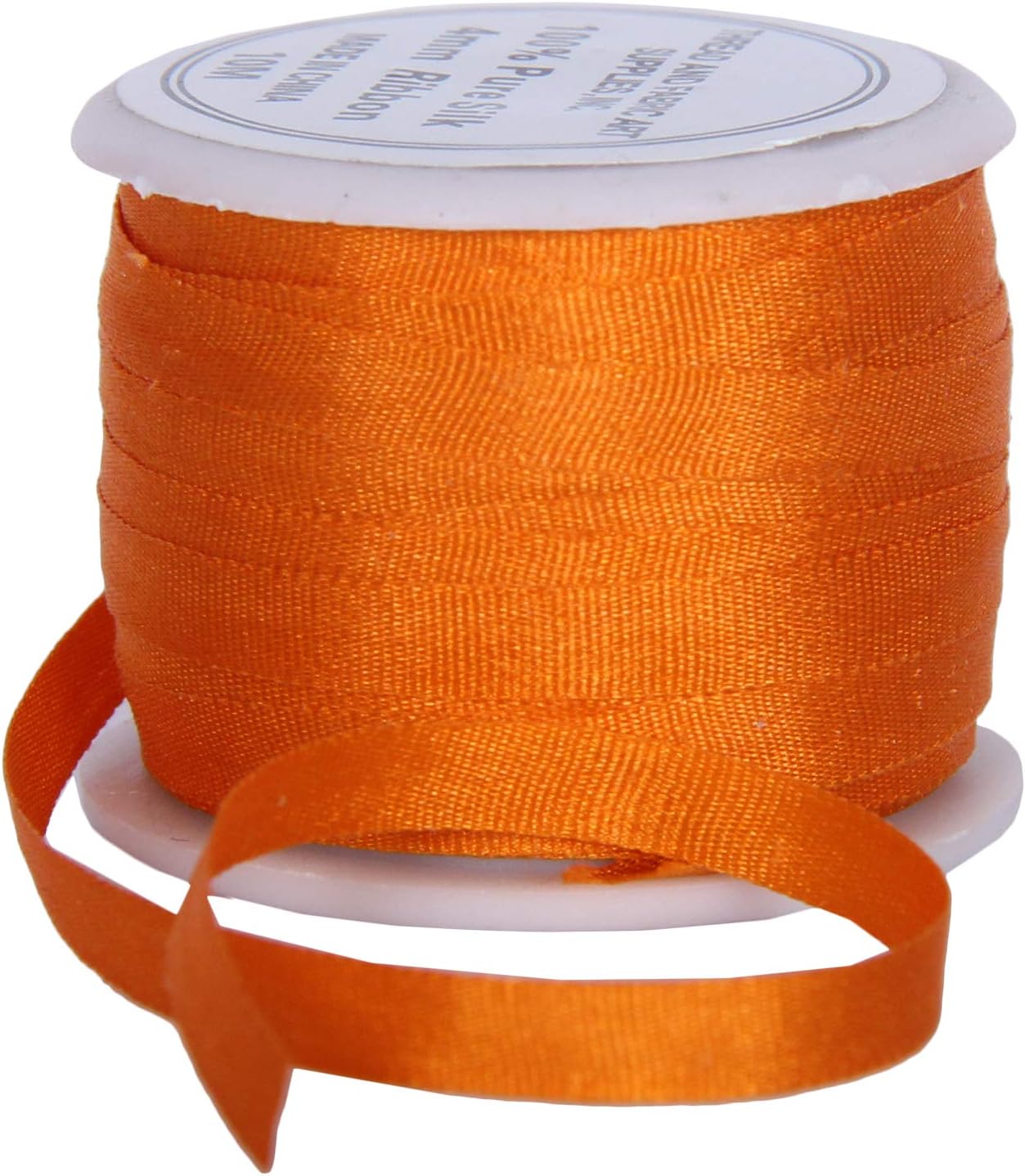 Threadart 100% Pure Silk Ribbon - 4mm Orange - No. 705-3 Sizes - 50 Colors