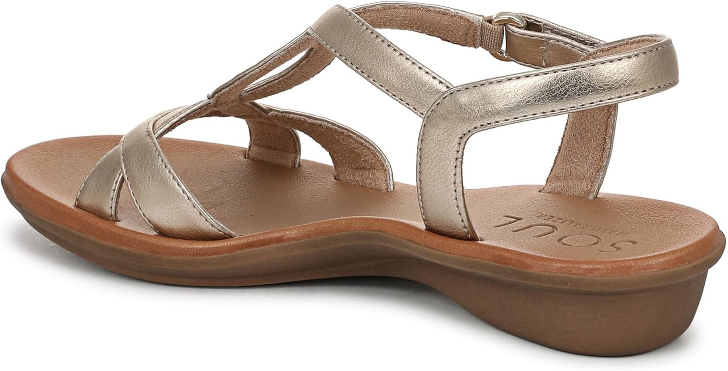 Naturalizer SOUL Women's Solo Sandal Gold Metallic 12 M