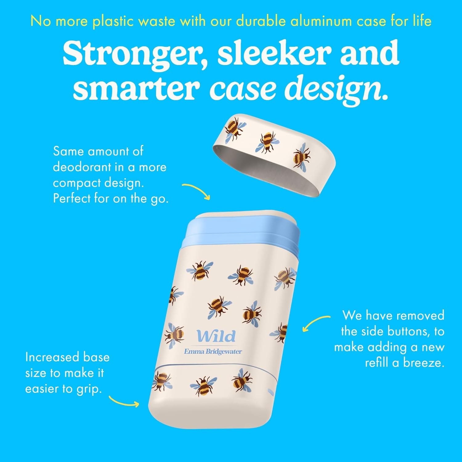 Wild - The Full Monty Starter Kit - Bee Case with Refills in a Variety of Fresh Scents 5 x 1.4oz - Refillable Deodorant & Aluminum Free - Long Lasting Protection - Vegan - Image 4