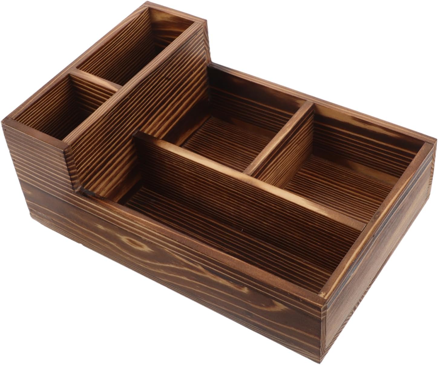 Ciieeo Rustic Wooden Storage Box Multi Compartment Organizer for Home Office for Jewelry Tea and Accessories Solid Wood Design for Tabletop Organization