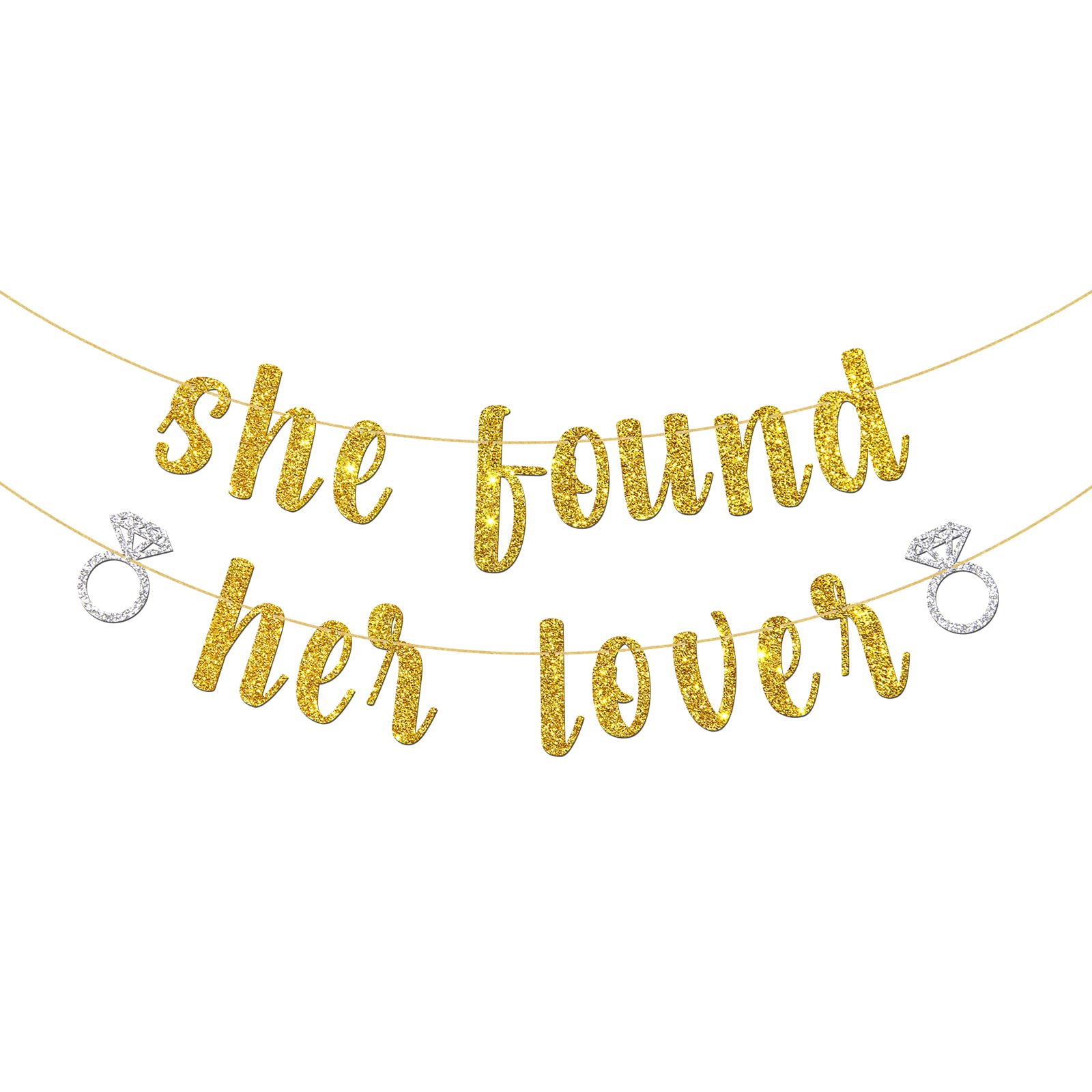 "She Found Her Honey" Brautparty-Banner – Silberne Glitzer-Girlande Für Junggesellinnenabschied & Verlobung, Inkl. Aufhängeband