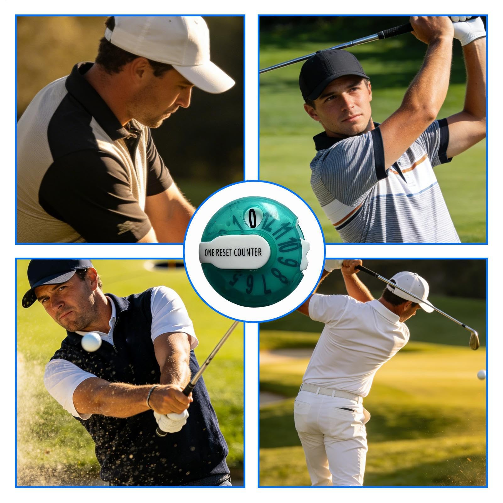 Contador de golf ABS portátil reinicio a cero de un giro Score Keeper para golfistas