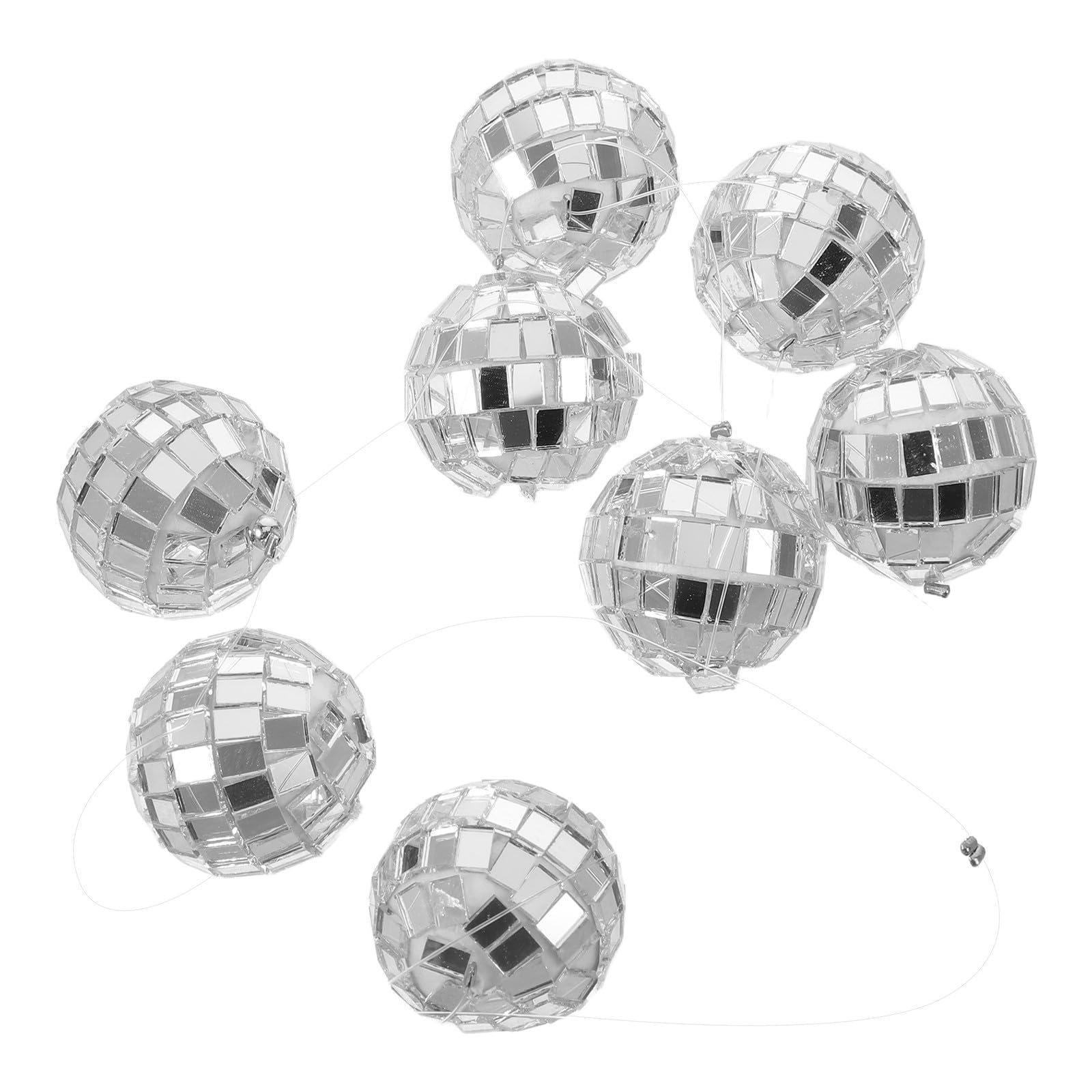 Guirnalda de bolas con iluminación dinámica y reflejos de plata para fin de año