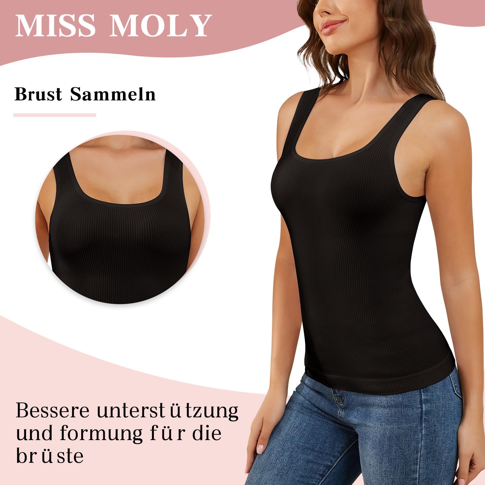 MISS MOLY Shape Camiseta interior para mujer, sin costuras, moldeadora para mujer, moldeadora de figura, moldeadora de cuerpo, moldeador de cuerpo, camiseta de compresión
