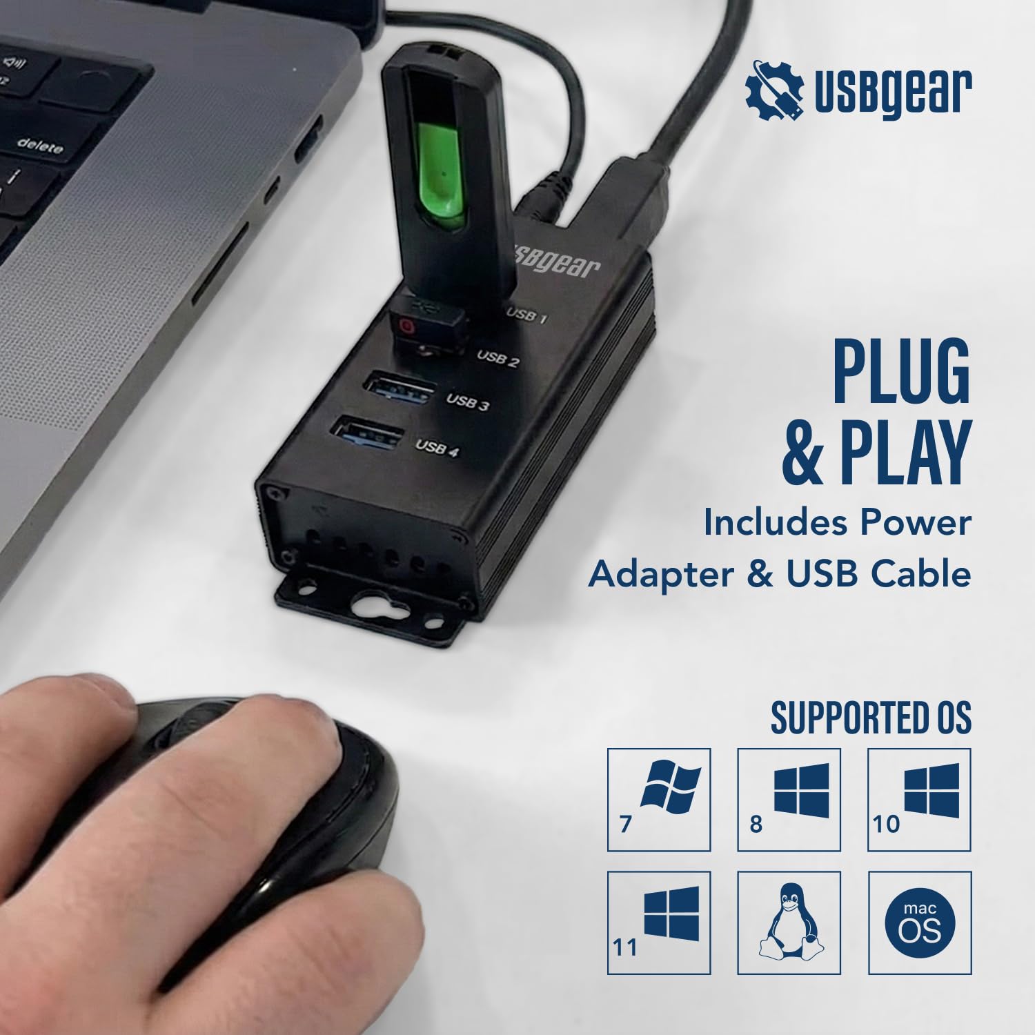 Amazon | USBGear 4ポート USBハブ 3.2 Gen 1 – ノートパソコン
