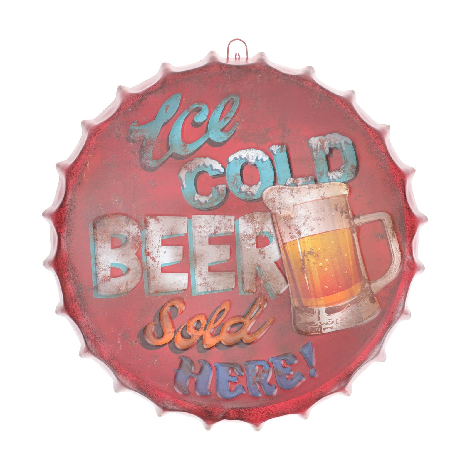 Peinture murale intérieure originale fer capsule bière 35cm - 8