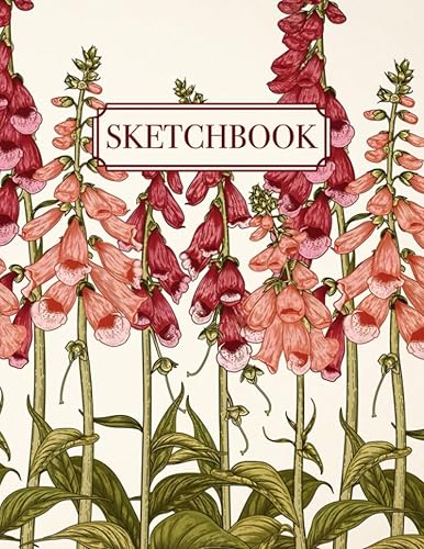 Floral Sketchbook Large Blank Paper Drawing Notebook for Art, Doodling, and Designing Vintage Flower Design Sketching Journal for Adults and Kids