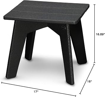 POLYWOOD Riviera Side Table, Black