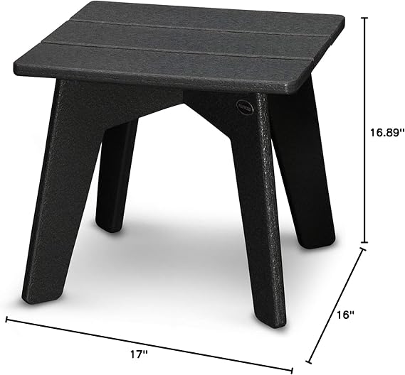 POLYWOOD Riviera Side Table, Black