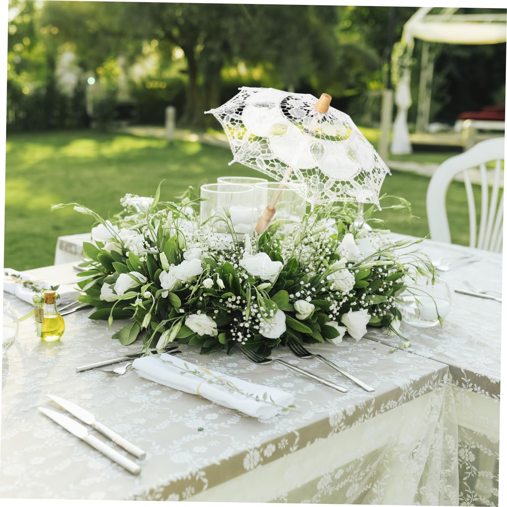 SOIMISS 15stücke Hochwertiger Spitzen-regenschirm Für Hochzeiten Elegante Dekorative Baumwoll-umhängetasche Für Brautfotos Und Besondere Anlässe