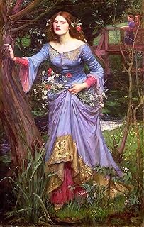 AMANUO Waterhouse Dipinti Olio Famosi Mitologico 40X60 cm Quadro Stampa su Tela Arrotolato - Ophelia II