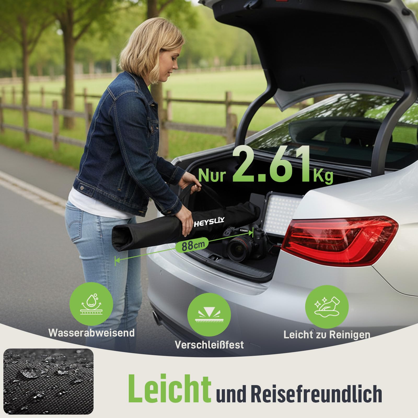 Fotohintergrund Ständer Set 3x2m – Verstellbares Hintergrundsystem für Fotografie, Foto Hintergrund, Backdrop Stand, Hochzeit & Party Deko mit Tragetasche