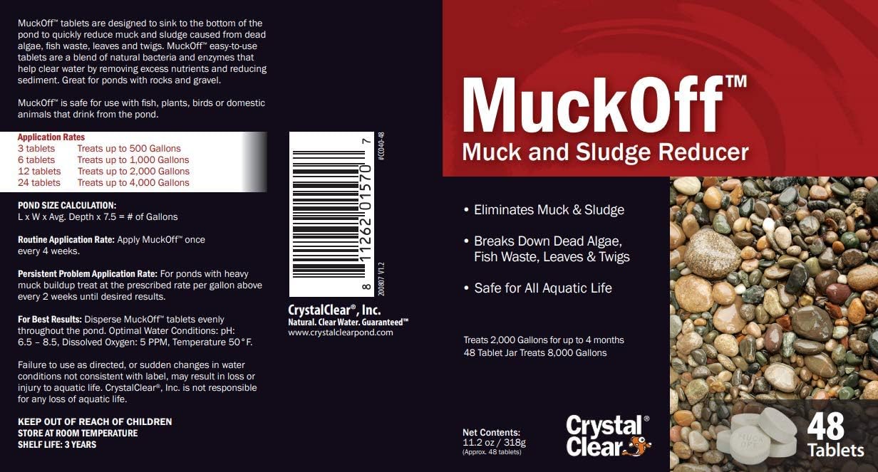 Crystal Clear MuckOff - Muck & Sludge Reducer - 48 Tablets - Treats 2,000 Gallons for Up to 4 Months: Industrial & Scientific