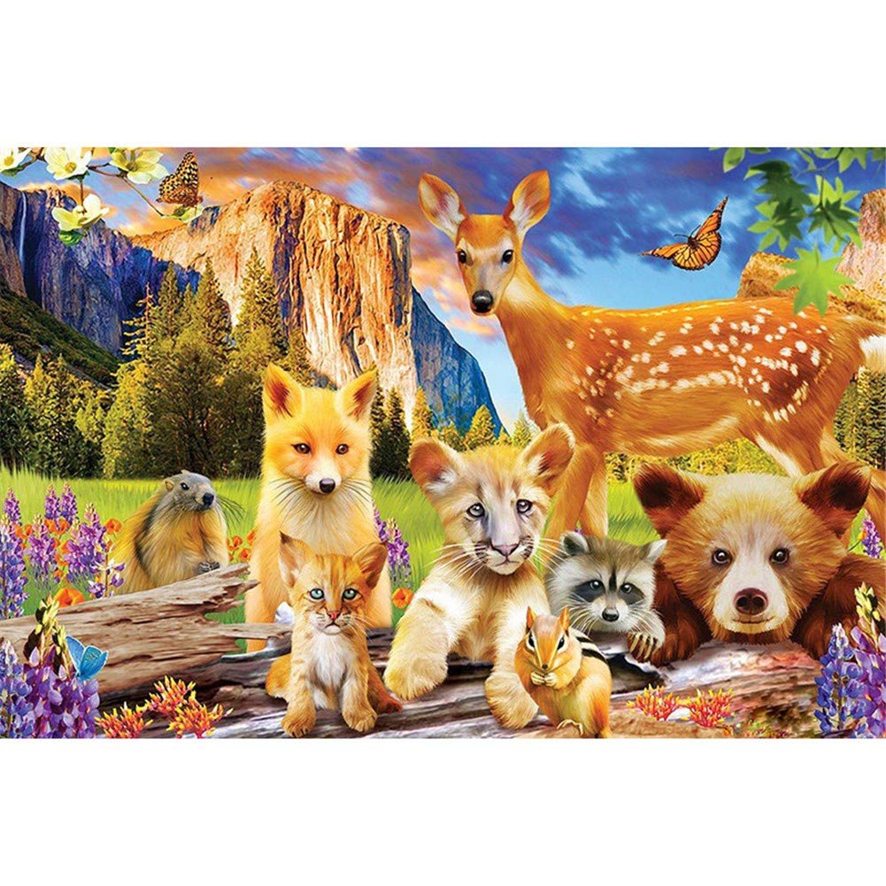 Peinture diamant 5D renard mignon pour décorer une chambre d'enfant ou un salon