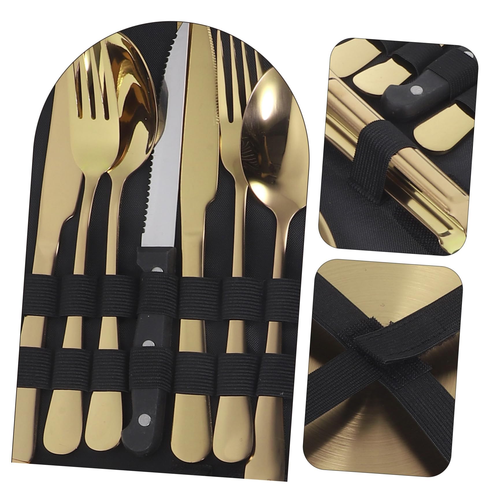 PRETYZOOM Posate Da Campeggio in Metallo Set Da 5 Pezzi in Acciaio Inossidabile Portatile Per Campeggio Picnic